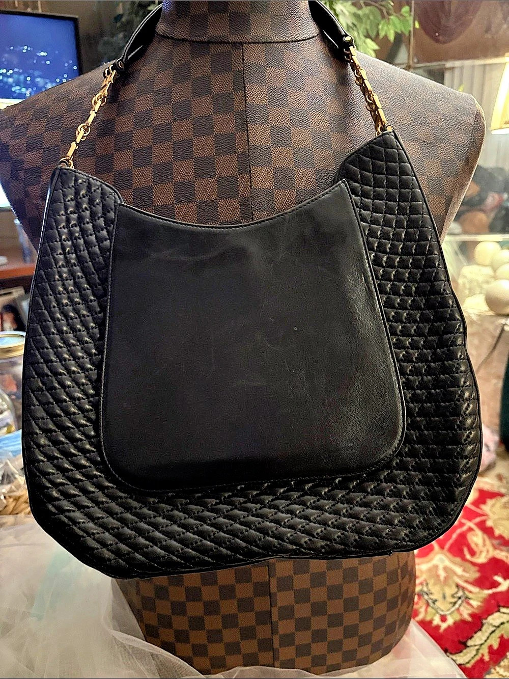 Bally Quilted Shoulder Bag in Black
